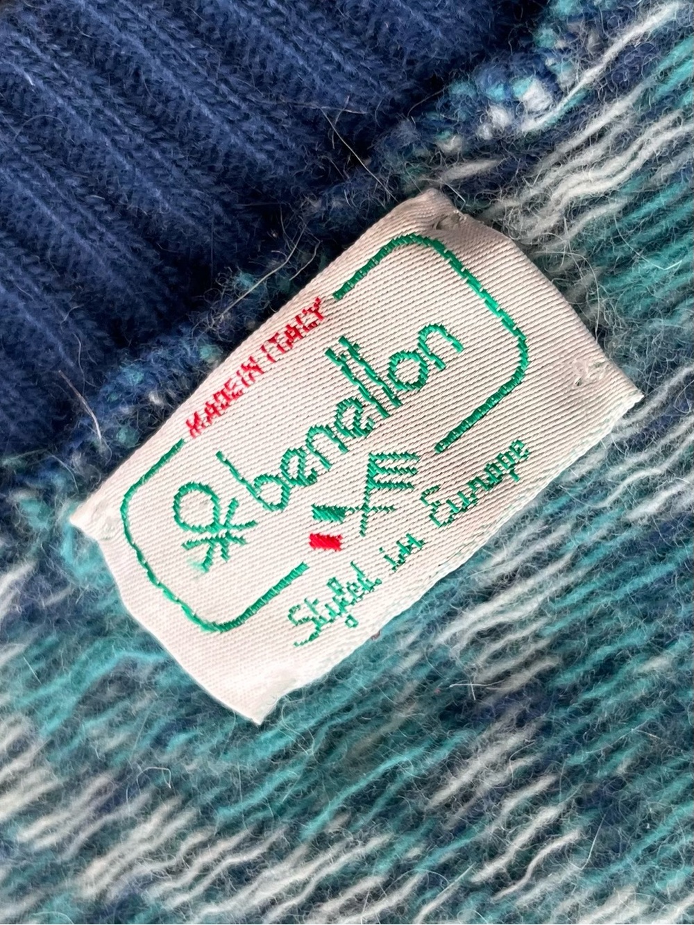 Benetton fair isle wool angora sweater made in Italy - Picture 2 of 16